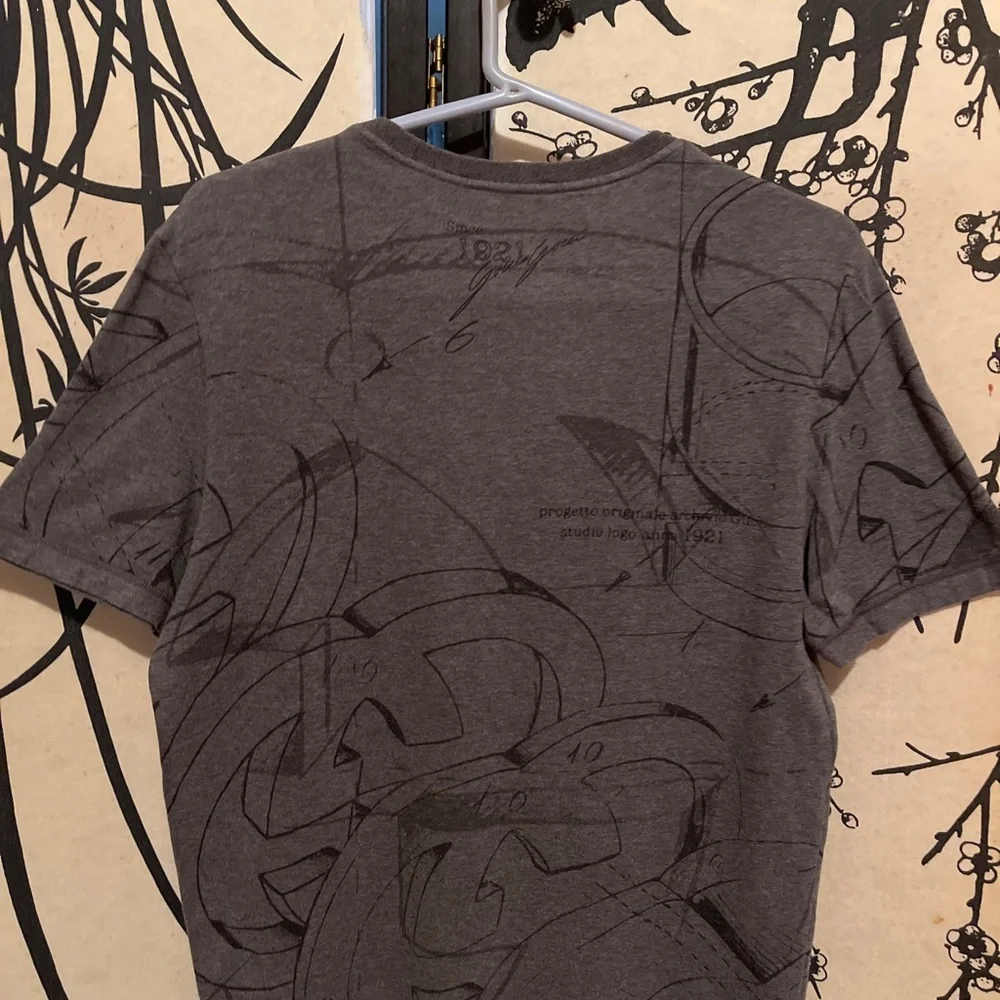 VTG Gucci Men’s Gray Tom Ford Archive Abstract GG All Over Print T-Shirt RARE